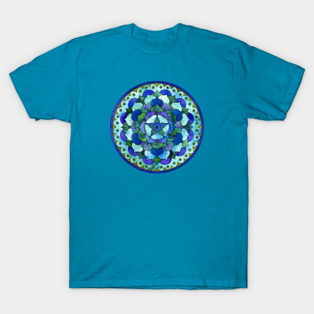 Star Mandala Ocean T-Shirt by Tiger Torre